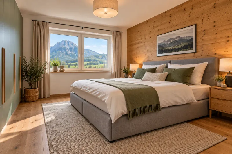 Symbolbild: Schlafzimmer mit Boxspringbett